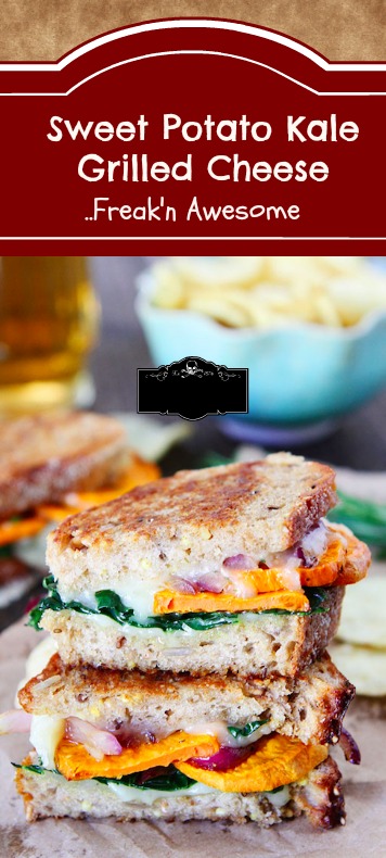Sweet Potato Kale Grilled Cheese Sandwich